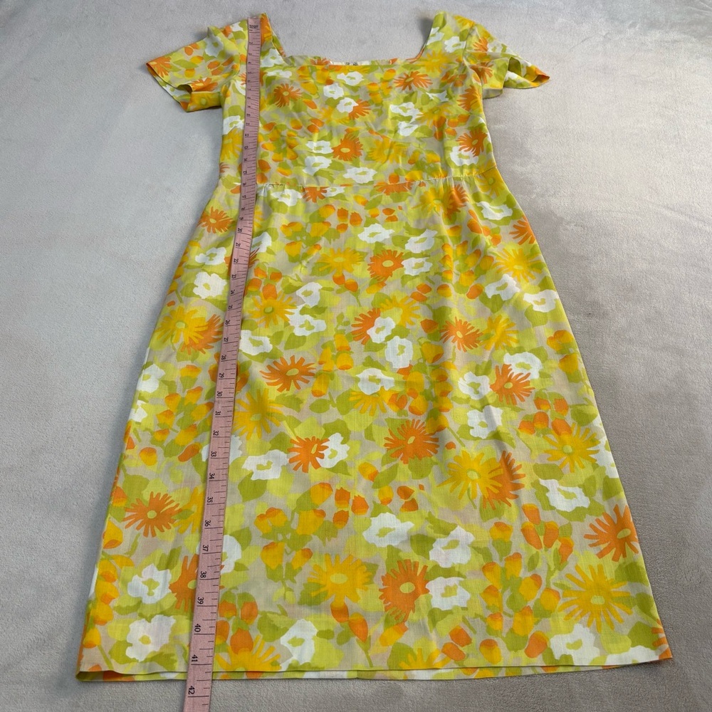 Vintage Floral Yellow and Orange Dress - Picture 3 of 5